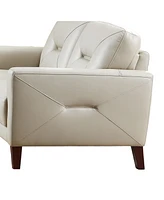 Mavis 57" Top Grain Leather Loveseat