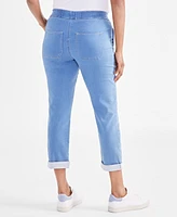 Style & Co Petite Mid-Rise Pull-On Straight-Leg Jeans