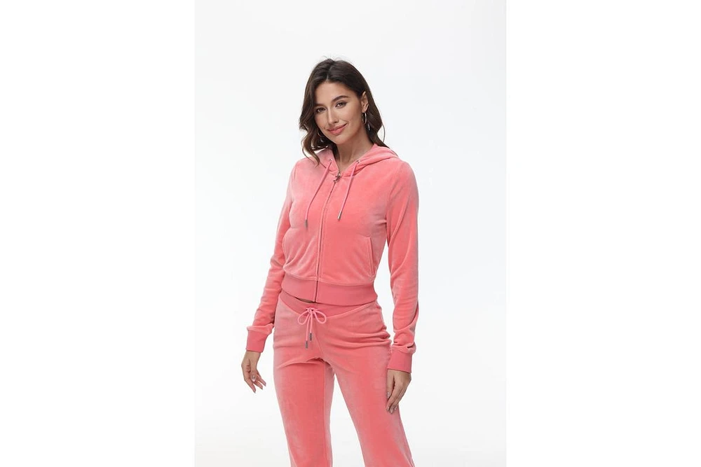 Juicy Couture Women's Solid Classic Hoodie With Crown Hotfix