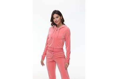 Juicy Couture Women's Solid Classic Hoodie With Crown Hotfix