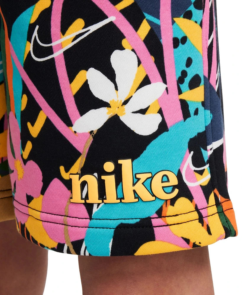 Nike Big Kids Sportswear Printed Club Fleece Shorts