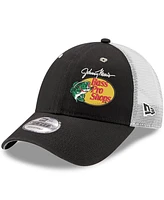 New Era Men's Black/White Austin Dillon Bass Pro Shops 9forty Trucker Adjustable Hat