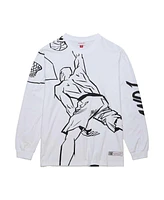 Mitchell Ness Men's White AND1 Slam Dunk Long Sleeve T-Shirt