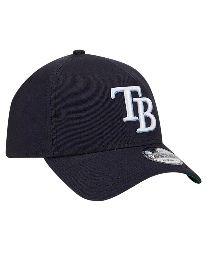 New Era Men's Navy Tampa Bay Rays Team Color A-Frame 9Forty Adjustable Hat