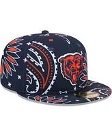 New Era Men's Navy Chicago Bears Paisley 59Fifty Fitted Hat