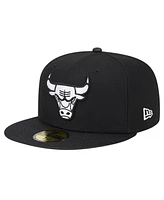 New Era Men's Black Chicago Bulls Active Satin Visor 59Fifty Fitted Hat