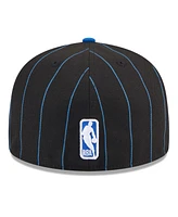 New Era Men's Black/Blue Orlando Magic Pinstripe Two-Tone 59Fifty Fitted Hat