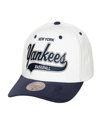 Mitchell Ness Men's White New York Yankees Cooperstown Collection Tail Sweep Pro Snapback Hat