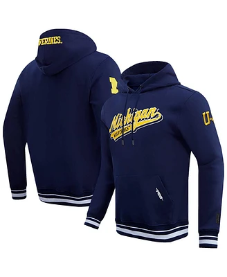 Pro Standard Men's Navy Michigan Wolverines Script Tail Pullover Hoodie