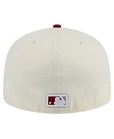 New Era Men's Cream Philadelphia Phillies Cooperstown Collection Chrome 59Fifty Fitted Hat