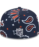 New Era Men's Navy Chicago Bears Paisley 59Fifty Fitted Hat