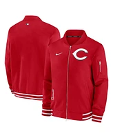 Nike Men's Red Cincinnati Reds Authentic Collection Full-Zip Bomber Jacket