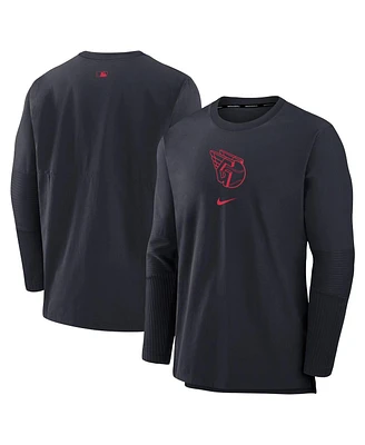 Nike Men's Navy Cleveland Guardians Authentic Collection Player Performance Pullover Sweatshirt