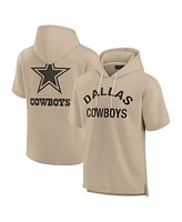 Fanatics Signature Unisex Khaki Dallas Cowboys Elements Super Soft Fleece Short Sleeve Pullover Hoodie