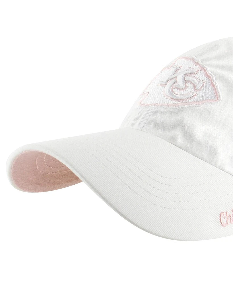 47 Women's White Kansas City Chiefs Ballpark Cheer Clean Up Adjustable Hat