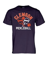 Blue 84 Men's Purple Clemson Tigers Pickleball Crossed Paddles T-Shirt