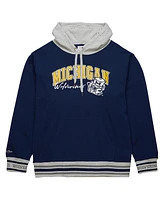 Mitchell Ness Men's Navy Michigan Wolverines Arched Fleece Pullover Hoodie