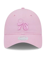 New Era Women's Pink Philadelphia 76ers Colorpack Tonal 9Twenty Adjustable Hat