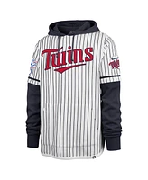 47 Men's White Minnesota Twins Pinstripe Double Header Pullover Hoodie