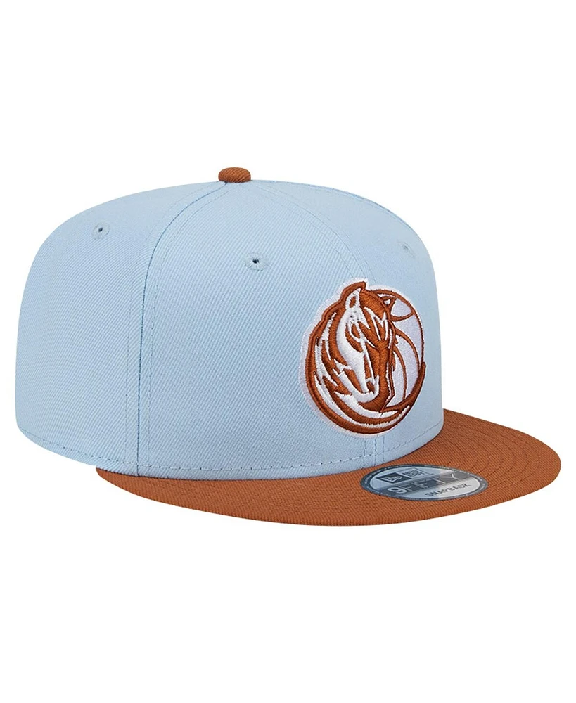 New Era Men's Light Blue/Brown Dallas Mavericks 2-Tone Color Pack 9fifty Snapback Hat