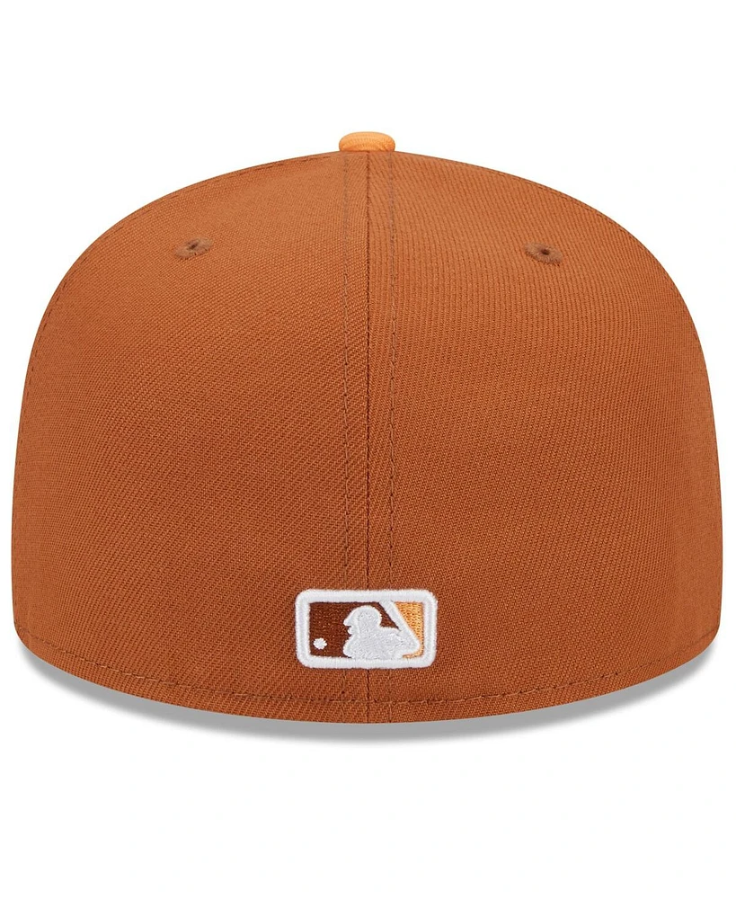 New Era Men's Brown/Orange York Yankees Spring Color Basic Two-Tone 59fifty Fitted Hat