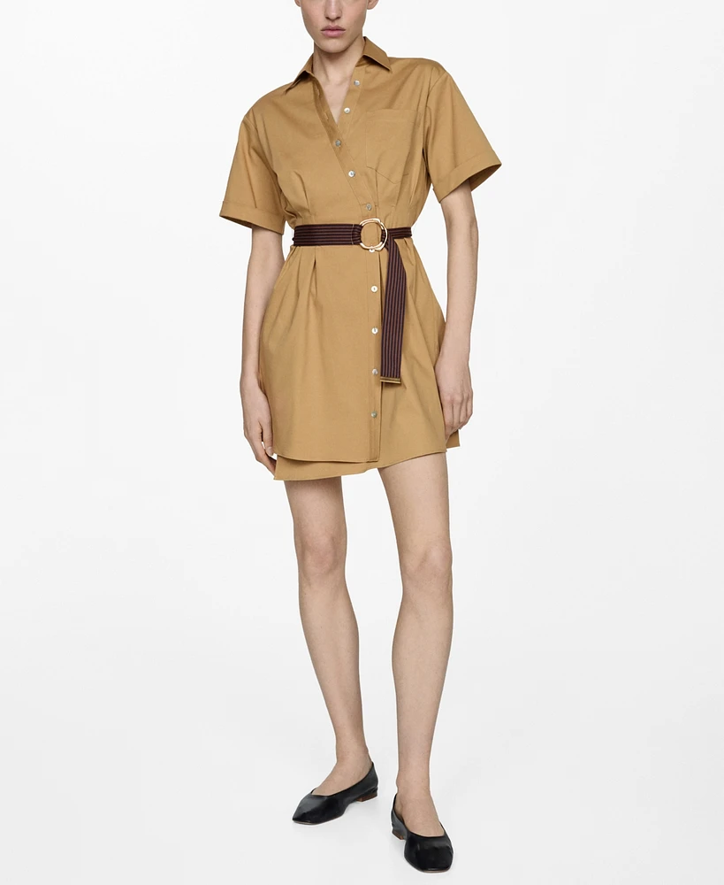 Mango Women's Belt Shirt Dress