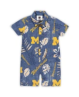 Wes Willy Infant Navy Michigan Wolverines Vintage-like Floral Romper