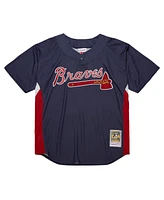 Mitchell Ness Men's John Smoltz Navy Atlanta Braves Cooperstown Collection Mesh Batting Practice Jersey