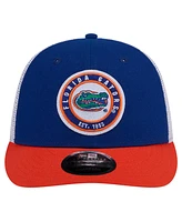 New Era Men's Royal Florida Gators Throwback Circle Patch 9Fifty Trucker Snapback Hat