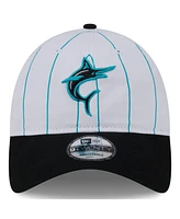 New Era Youth White Miami Marlins 2024 Batting Practice 9Twenty Adjustable Hat