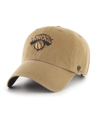 47 Brand Men's Tan New York Knicks Ballpark Clean Up Adjustable Hat