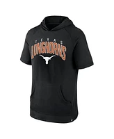 Fanatics Branded Men's Black Texas Longhorns Double Arch Raglan Short Sleeve Hoodie T-Shirt