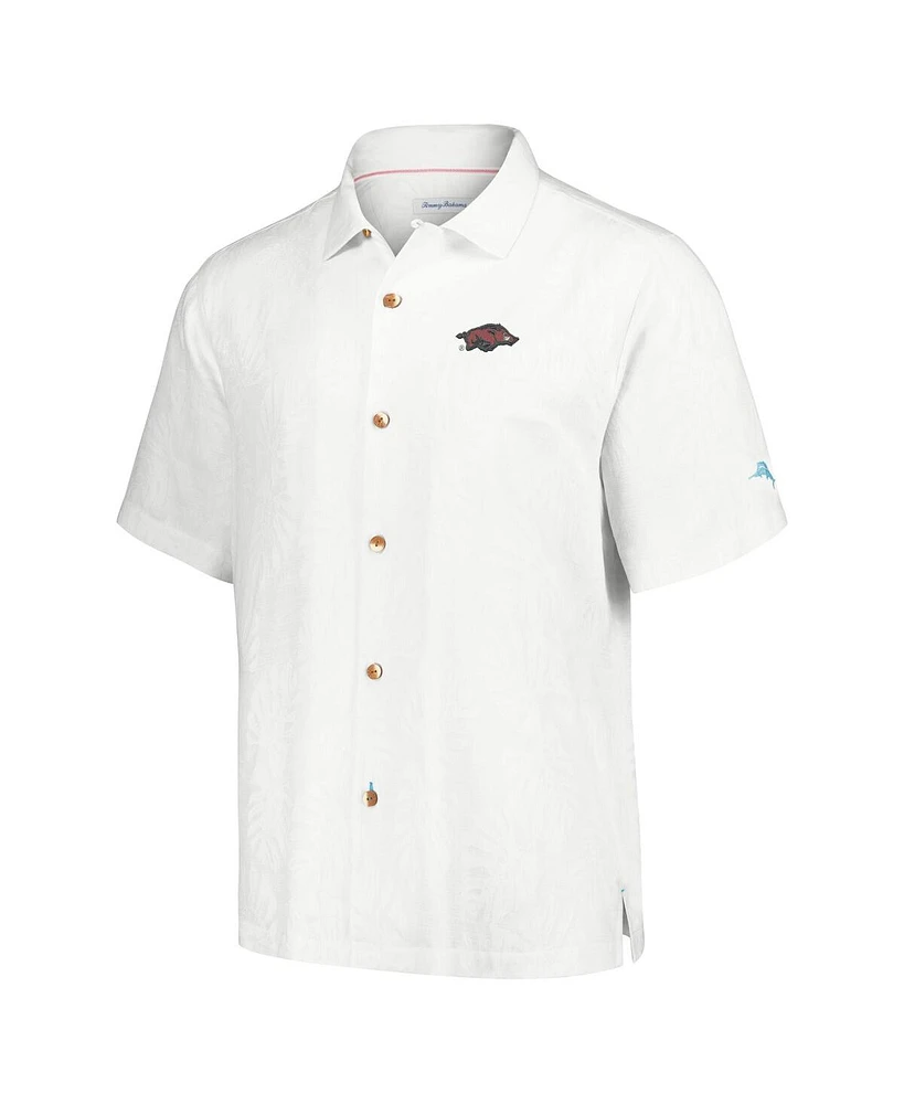 Tommy Bahama Men's White Arkansas Razorbacks Castaway Game Camp Button-Up Shirt