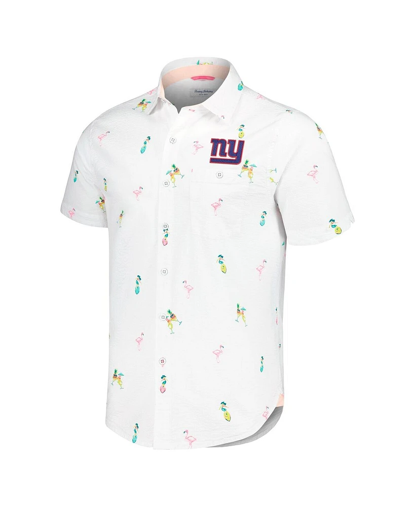 Tommy Bahama Men's White New York Giants Nova Wave Flocktail Button-Up Shirt