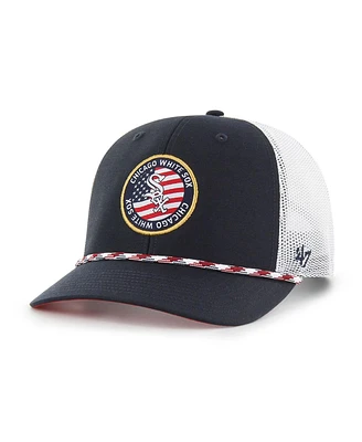 47 Brand Men's Navy Chicago White Sox Union Patch Trucker Adjustable Hat