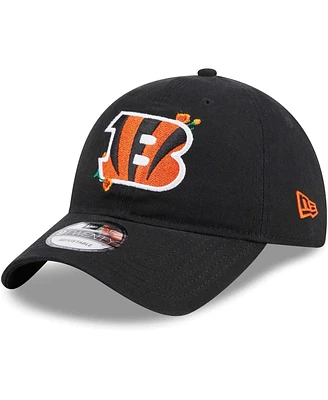 New Era Women's Black Cincinnati Bengals Gameday Flower 9Twenty Adjustable Hat