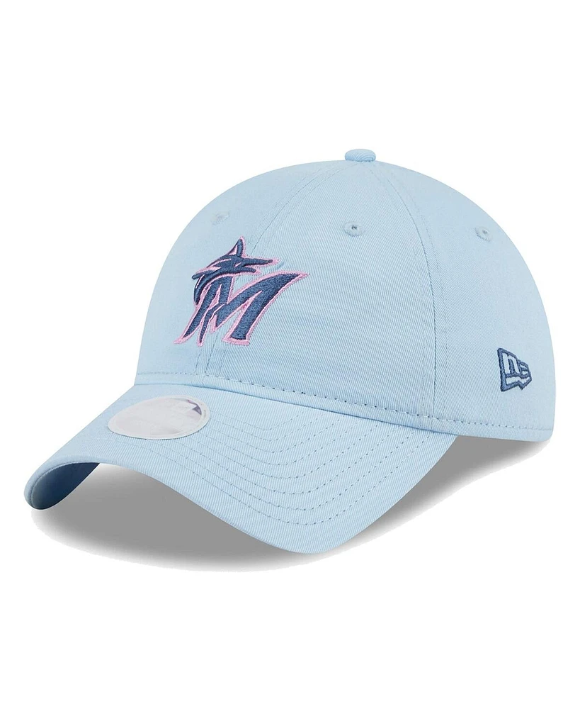 New Era Women's Miami Marlins Multi Light Blue 9Twenty Adjustable Hat