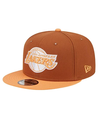 New Era Men's Brown/Orange Los Angeles Lakers 2-Tone Color Pack 9Fifty Snapback Hat