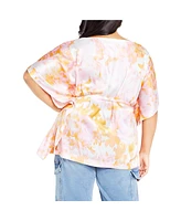 City Chic Women's Sunset Print Top