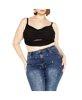 City Chic Plus Kiera Cropped Top