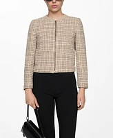 Mango Women's Tweed Zipped Jacket