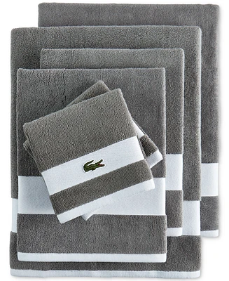 Lacoste Home Heritage Sport Stripe Logo Cotton 6-Pc. Bath Towel Set