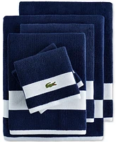 Lacoste Home Heritage Sport Stripe Logo Cotton 6-Pc. Bath Towel Set
