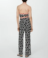 Mango Women's Printed Bow Detail Jumpsuit