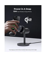 Aukey Lc-MC311 MagFusion 3-in-1 15W Qi2 & MfW Certified Magnetic Fast Wireless Charging Station 1.5ft Usb C-c Cable Included