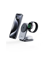 Aukey Lc-MC312 MagFusion Z Qi2 Mfw Certified 3-in-1 15W Foldable Magnetic Fast Wireless Charging Station 1.5ft Usb C-c Cable Included