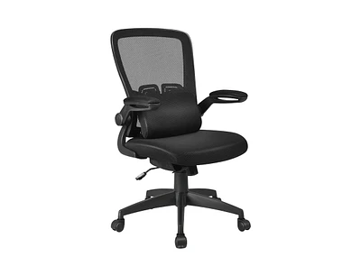 Slickblue Ergonomic Desk Chair with Lumbar Support and Flip Up Armrest-Black