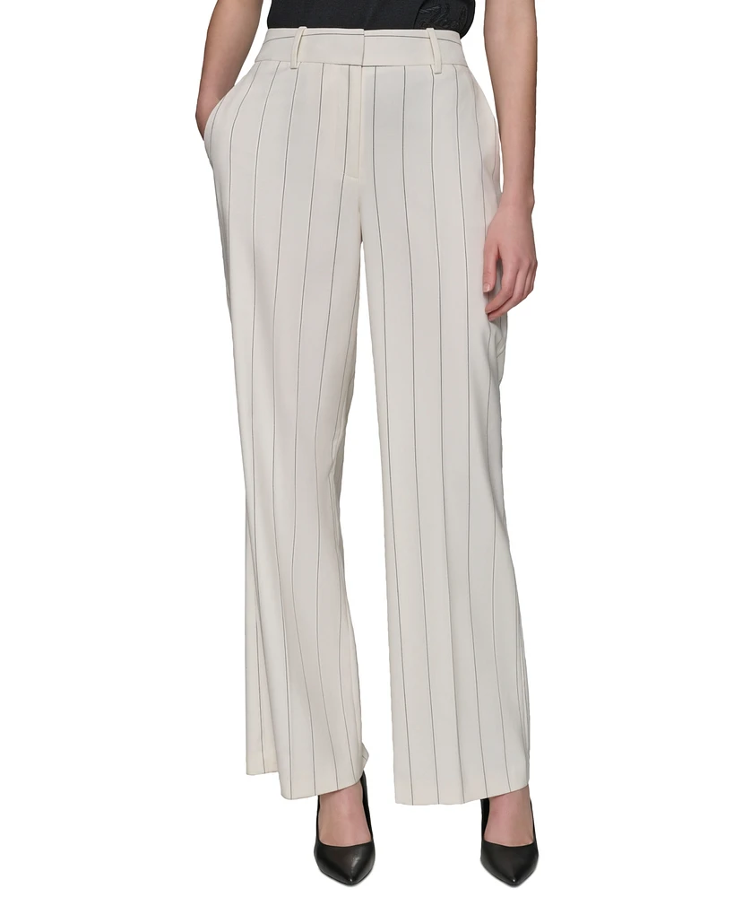 Karl Lagerfeld Paris Women's Pinstriped Wide-Leg Pants