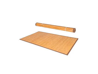 Slickblue Bamboo Floor Mat with Anti-Slip Backing for Living Room Bedroom