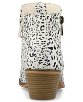 Journee Collection Women's Rebel Zipper Stacked Heel Booties